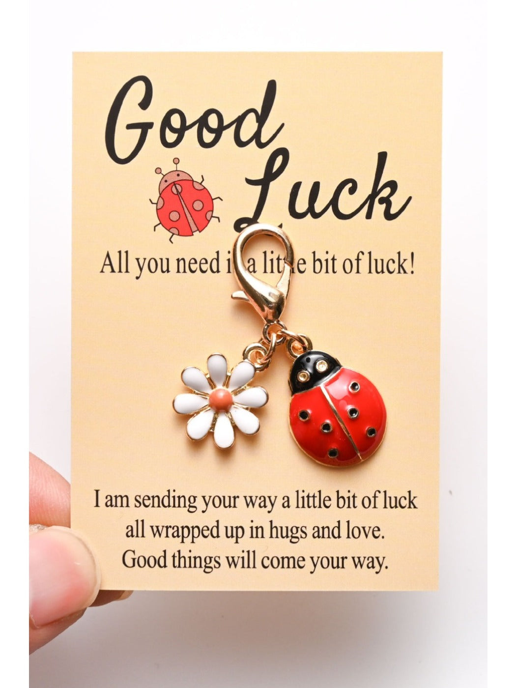 Taphug - Good Luck Charm Keychain with Ladybug Daisy