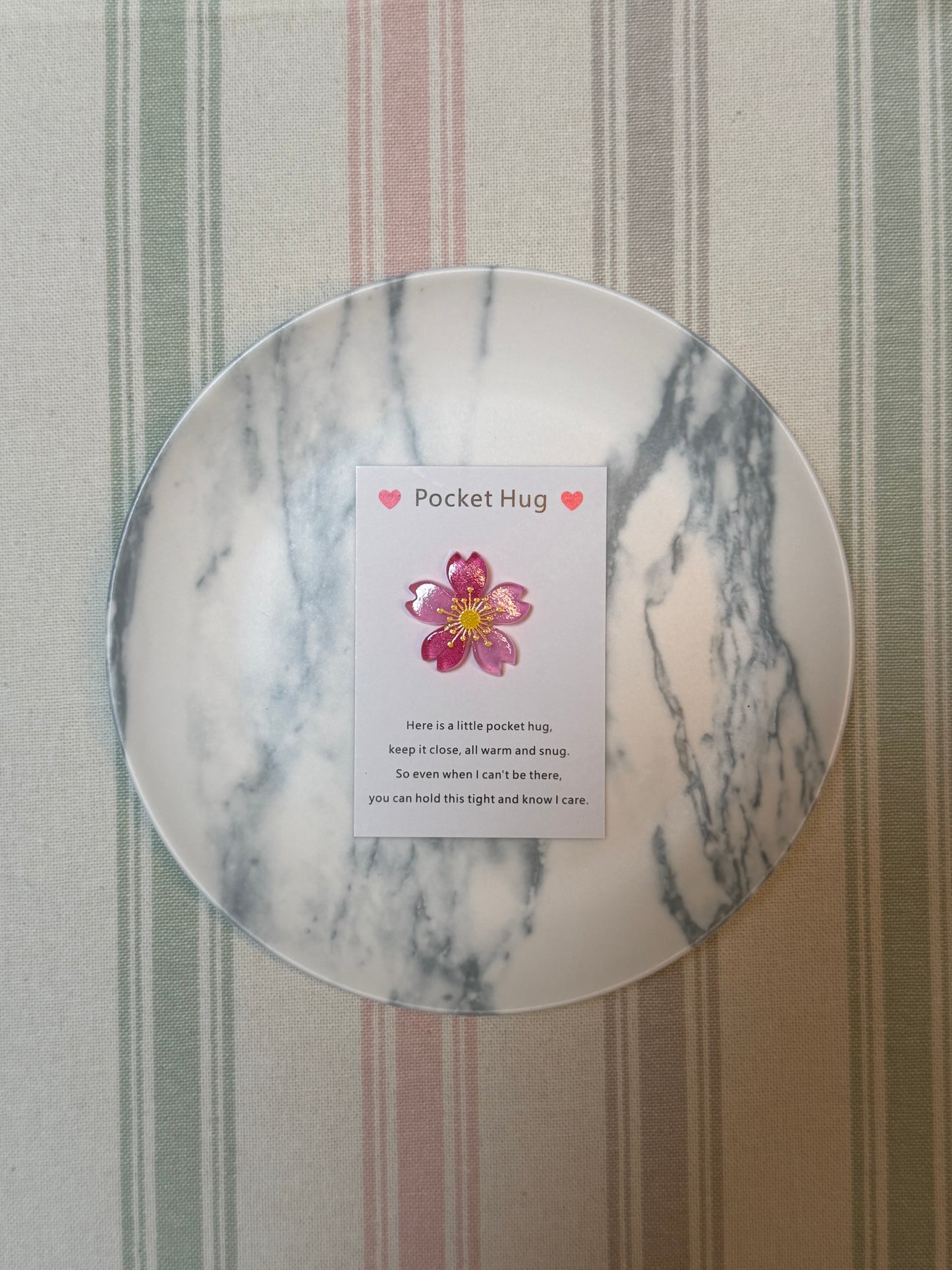 Taphug - Pocket Hug Sakura Flower pocket hug card and keepsake token view 5