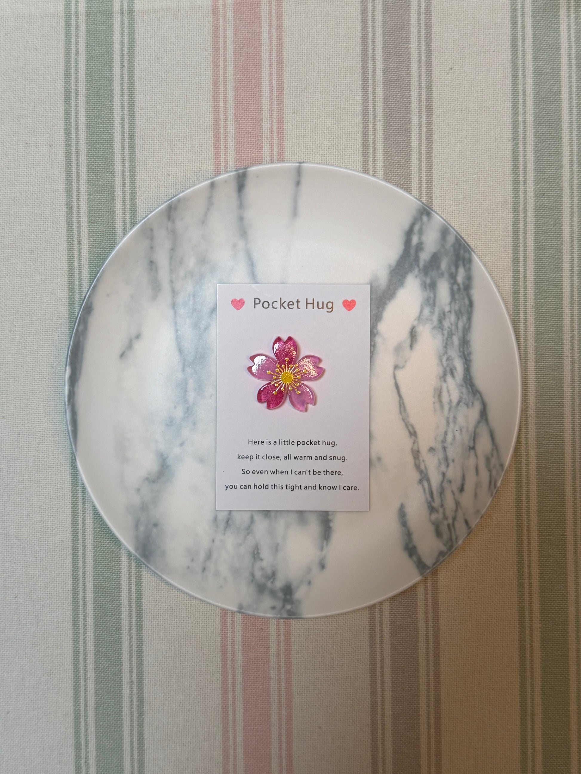 Taphug - Pocket Hug Sakura Flower pocket hug card and keepsake token view 5