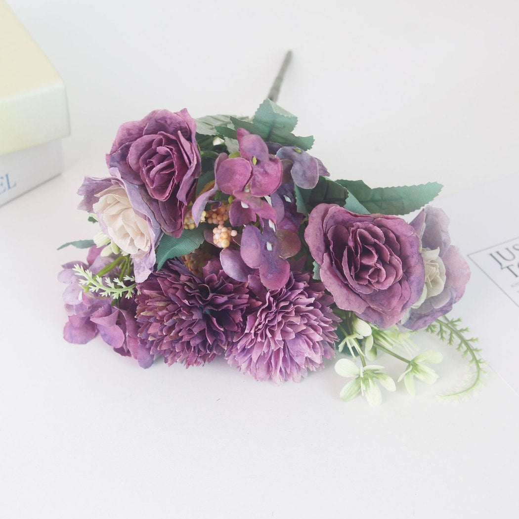 Roselle - Decorative Mixed-variety Artificial Flower Bouquet