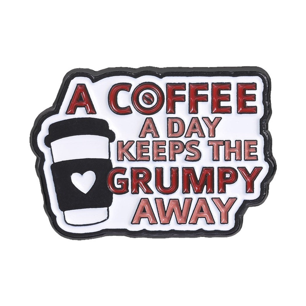 Pinori - Funny Coffee Letter Decorative Lapel Brooch