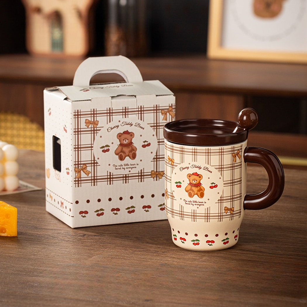 Mivora - Cute Bear and Rabbit Pattern Mug