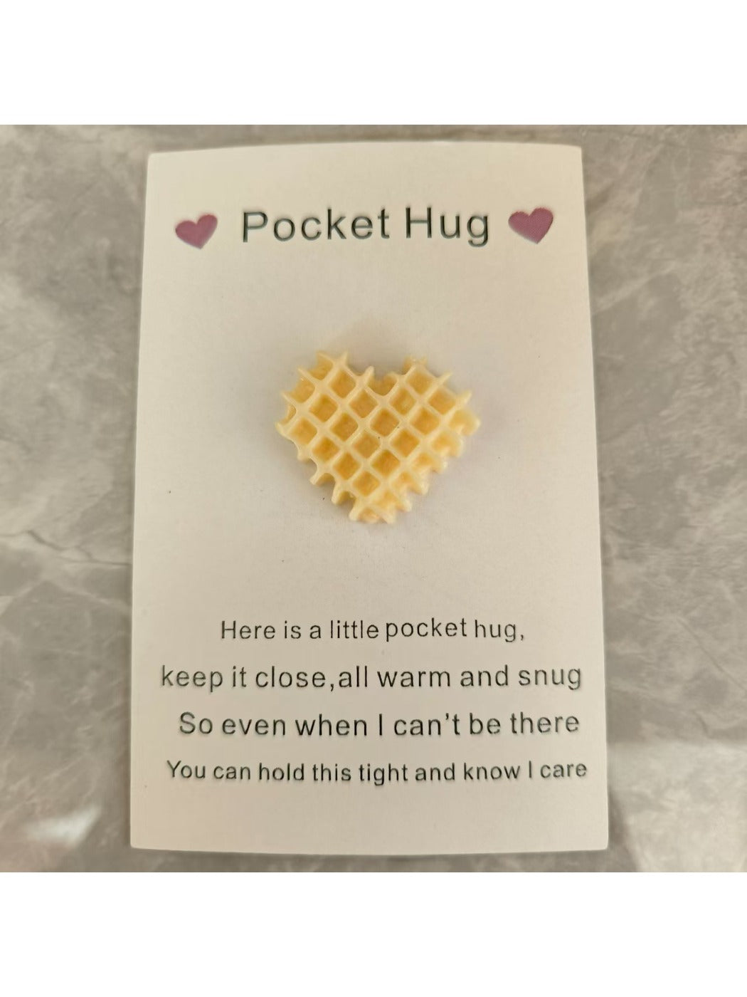 Taphug - Pocket Hug Unique Wafer Heart pocket hug card and keepsake token view 2