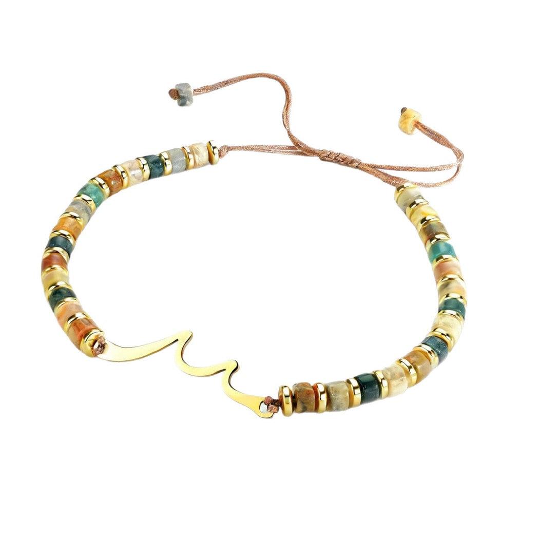Emora - Wave Shape Decoration Beaded Bracelet