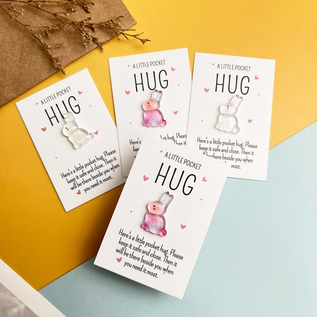 Taphug Glitter Bunny Pocket Hug plush toy with sparkly fabric and stitched facial features