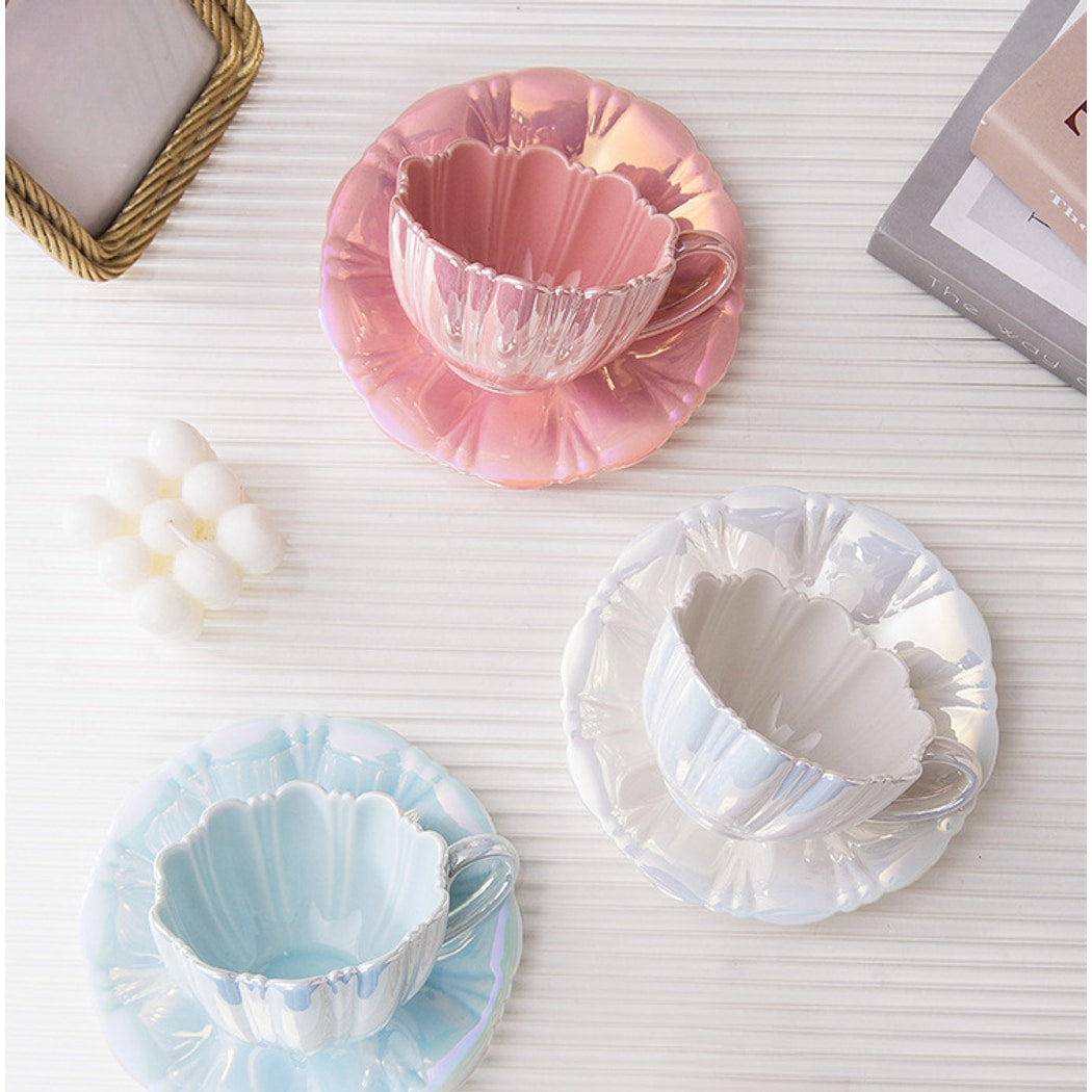 Mivora - Flower Theme Coffee Cup and Saucer Set