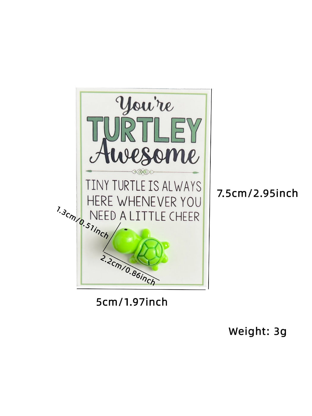 Taphug - Pocket Hug Cute Turtle Encouragement pocket hug card and keepsake token view 5