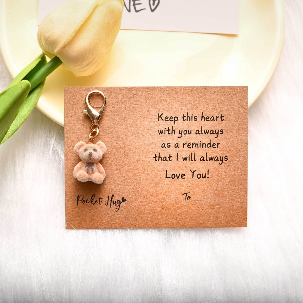 Taphug - Cute Pocket Hug Bow Bear Charm Keychain