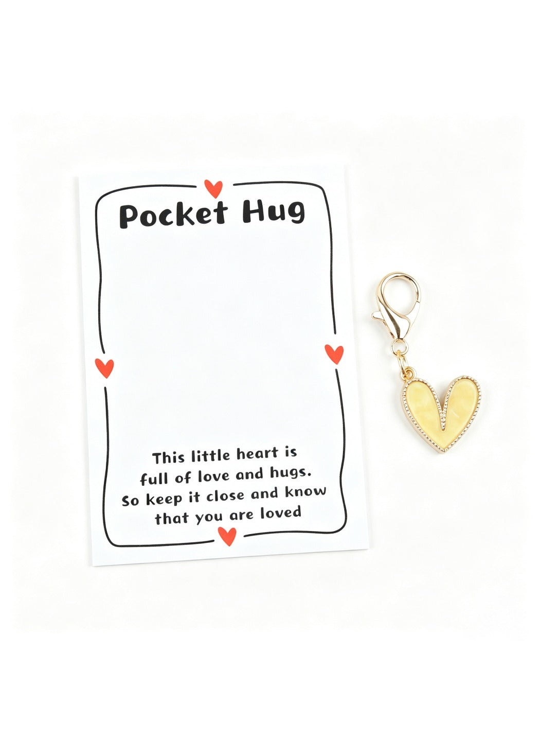Taphug  - Alloy Pocket Hug Card Cute Heart Keychain