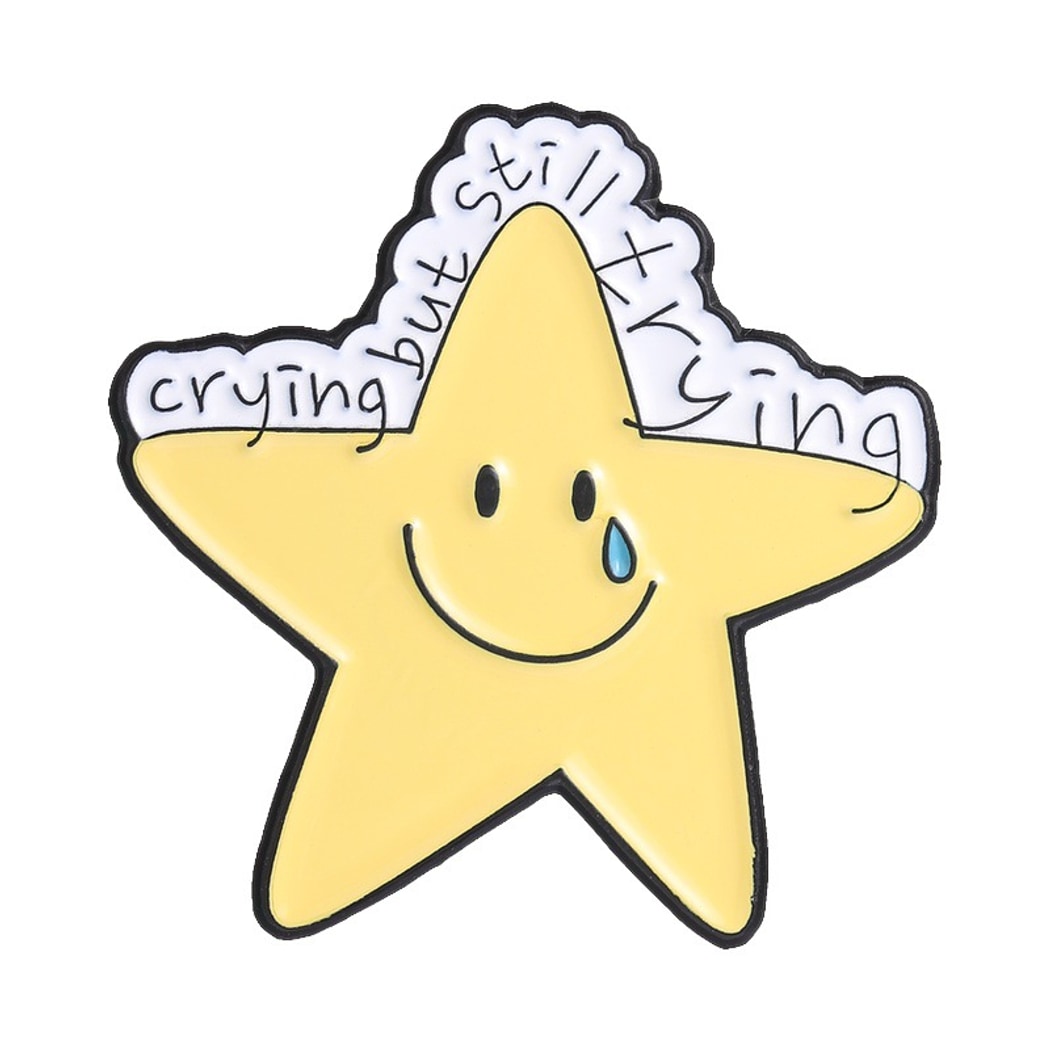 Pinori - Painted Finish Yellow Star Brooch Pin