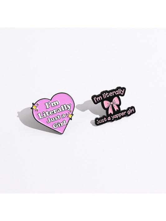 Close-up of Pinori elegant pink bow brooch with metal pin on white background