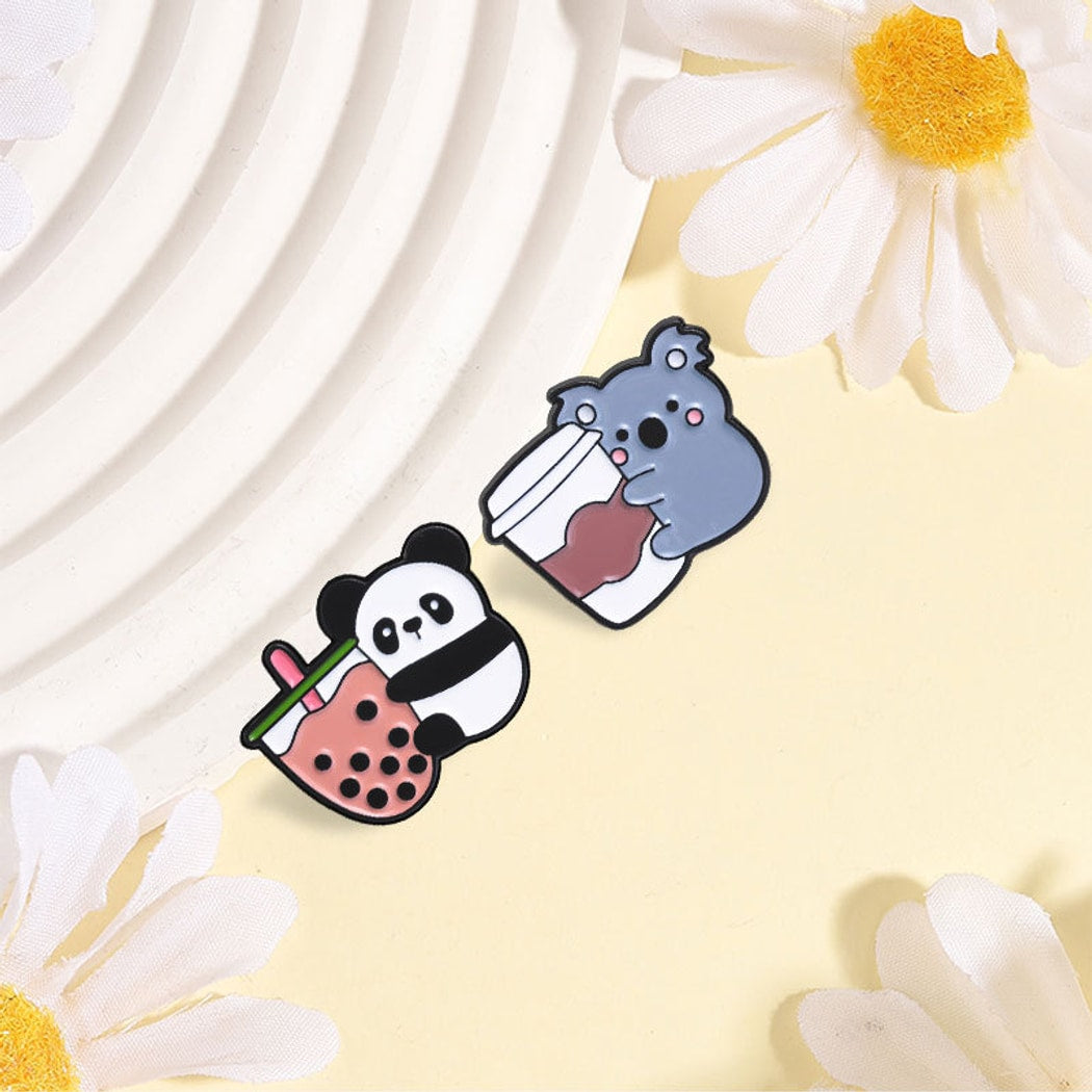 Pinori - Cute Animal Drink Motif Decorative Pin