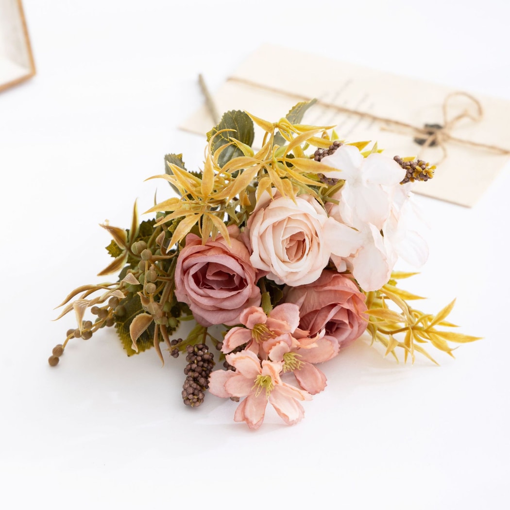 Roselle - Garden Style Decorative Artificial Rose Bouquet