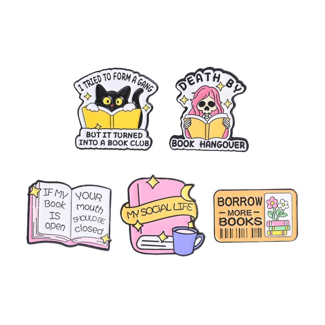 Pinori - Playful Book Theme Brooch Pin