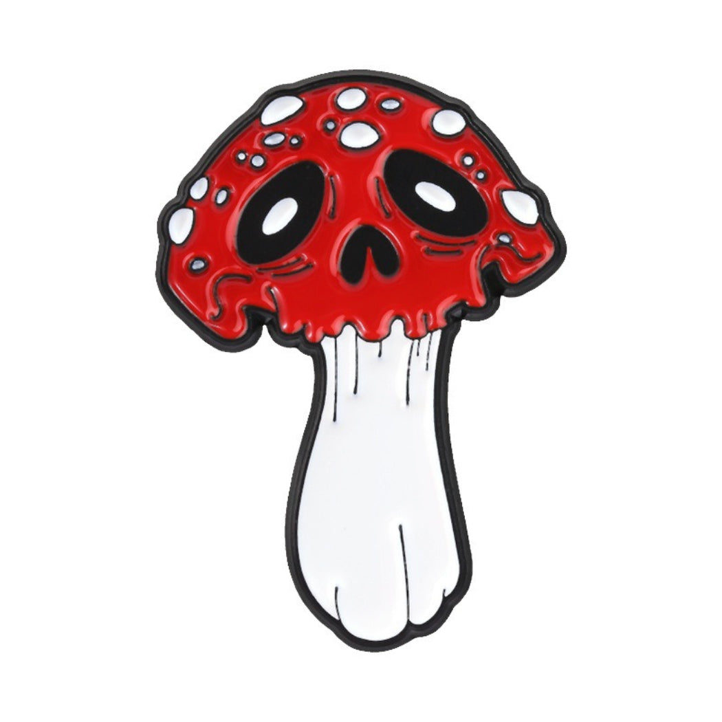 Pinori Skull Mushroom Enamel Pin Set