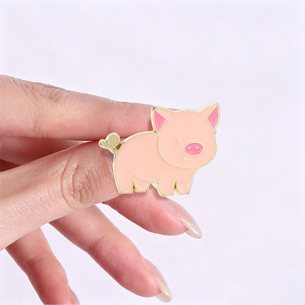Pinori - Simple Pink Pig Decorative Pin