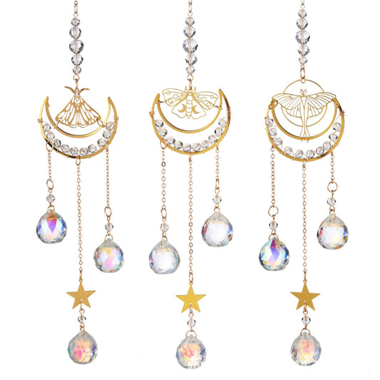 Somnira - Moon and Moth Hanging Suncatcher