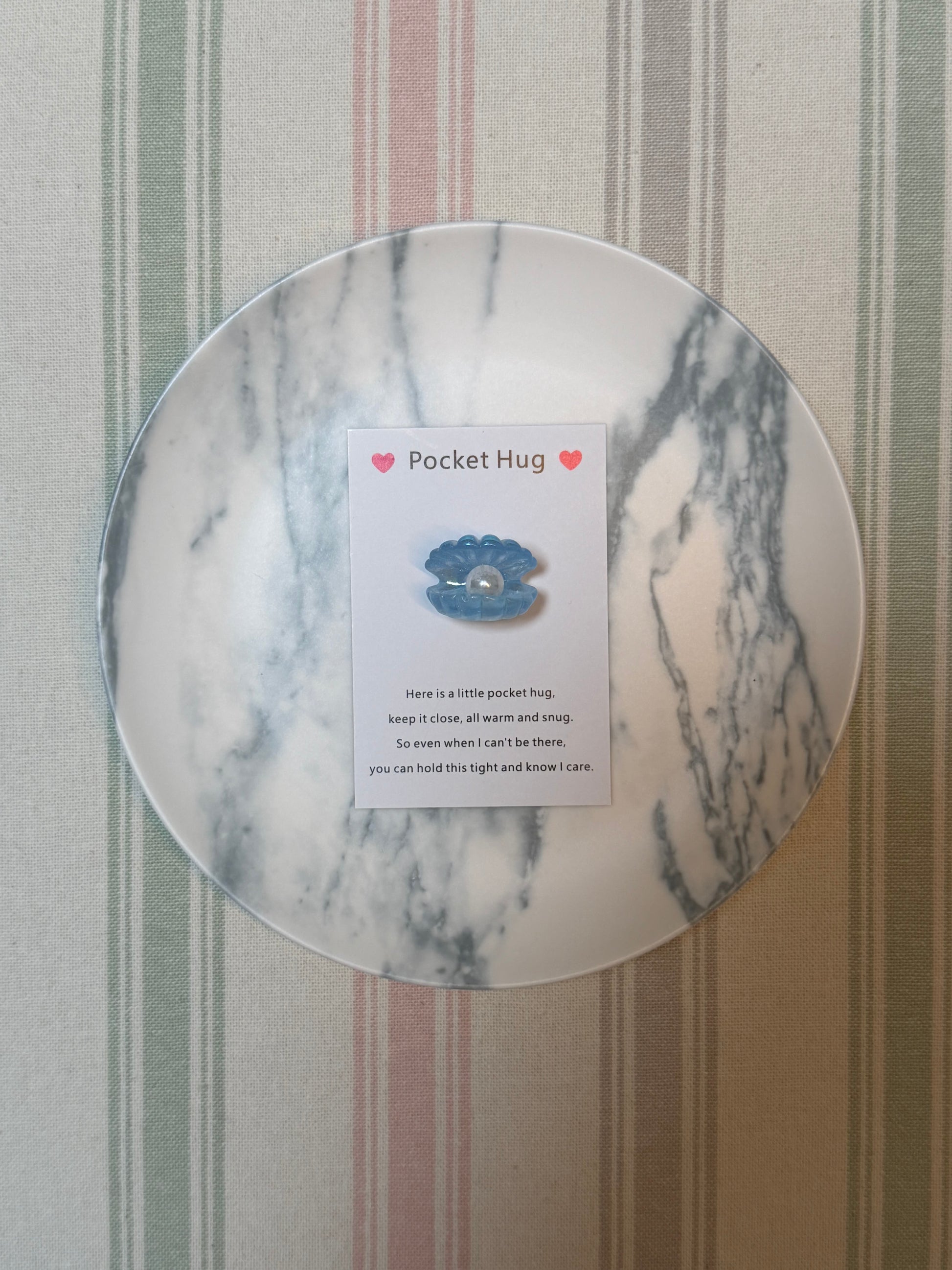 Taphug - Pocket Hug Shell and Pearl pocket hug card and keepsake token view 4