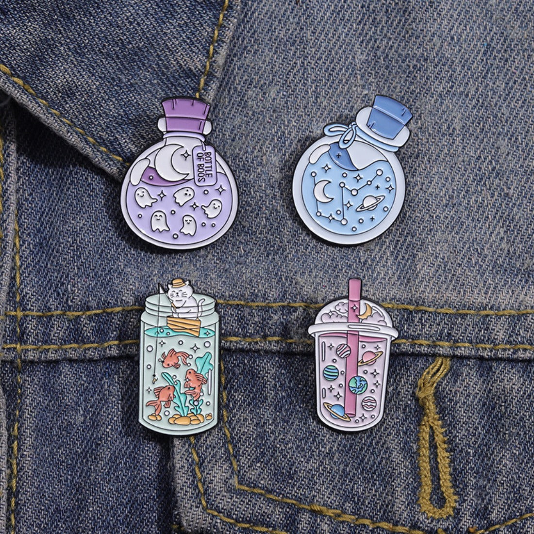 Whimsical Potion & Planet Enamel Pin