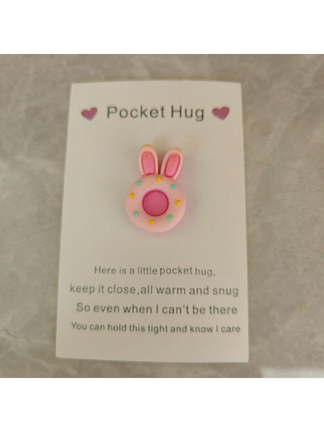 Taphug - Pocket Hug Donut Bear Rabbit Cat pocket hug card and keepsake token view 4