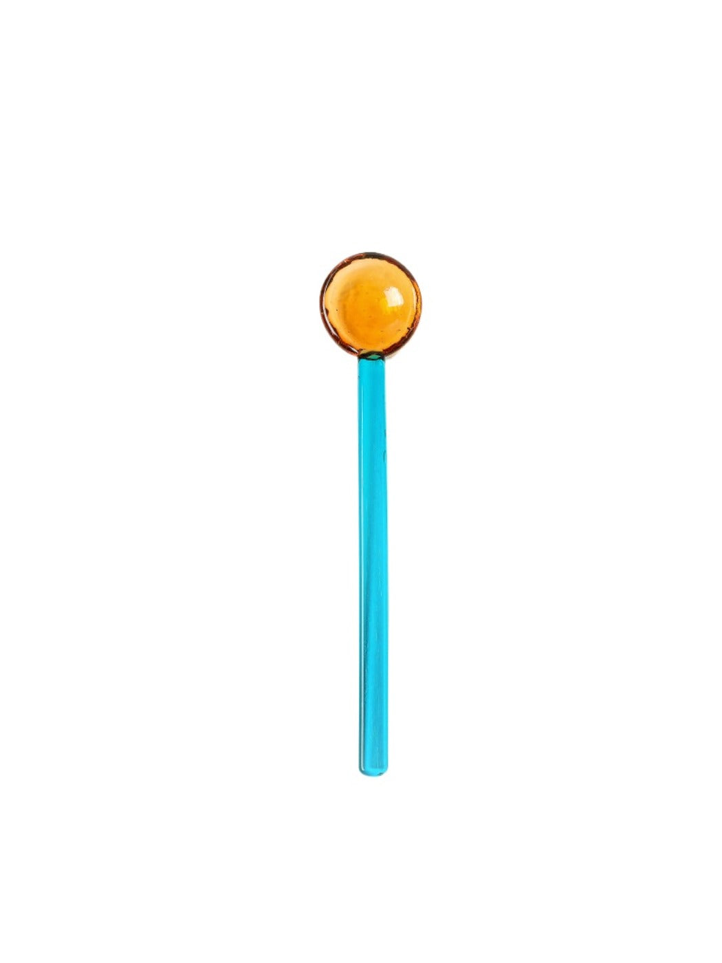 Thimara transparent glass spoon featuring bright colorful tones in the handle