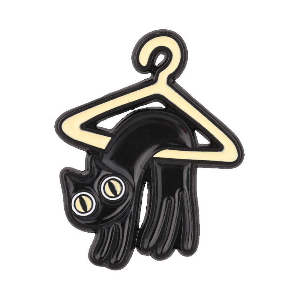 Pinori - Hanging Cat Hanger Enamel Pin