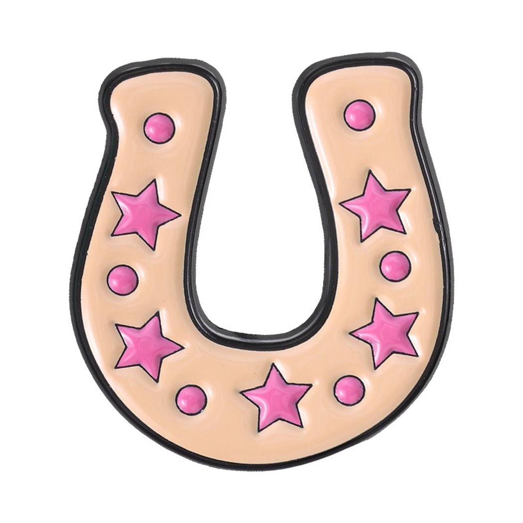 Pinori - Sweet Star Detail Horseshoe Fashion Pin