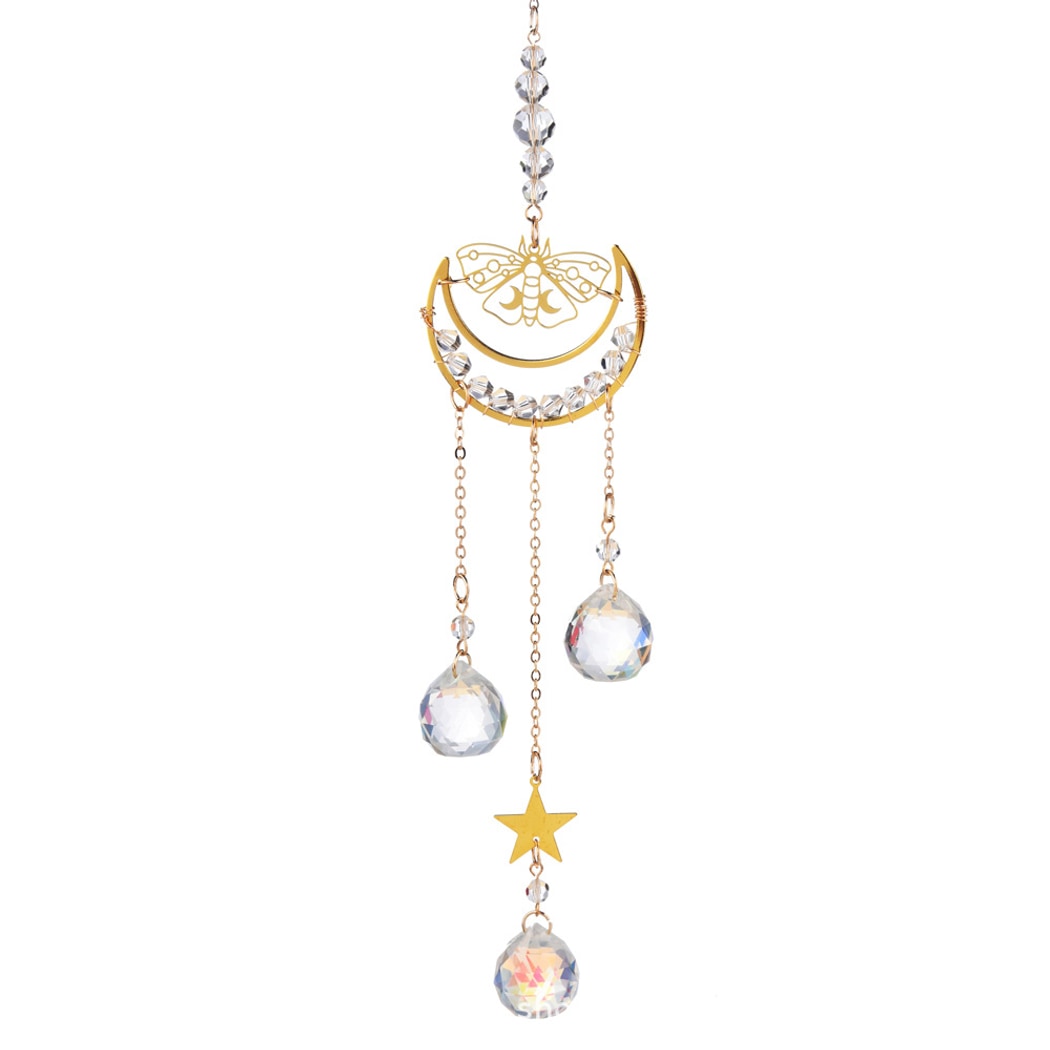 Somnira - Moon and Moth Hanging Suncatcher