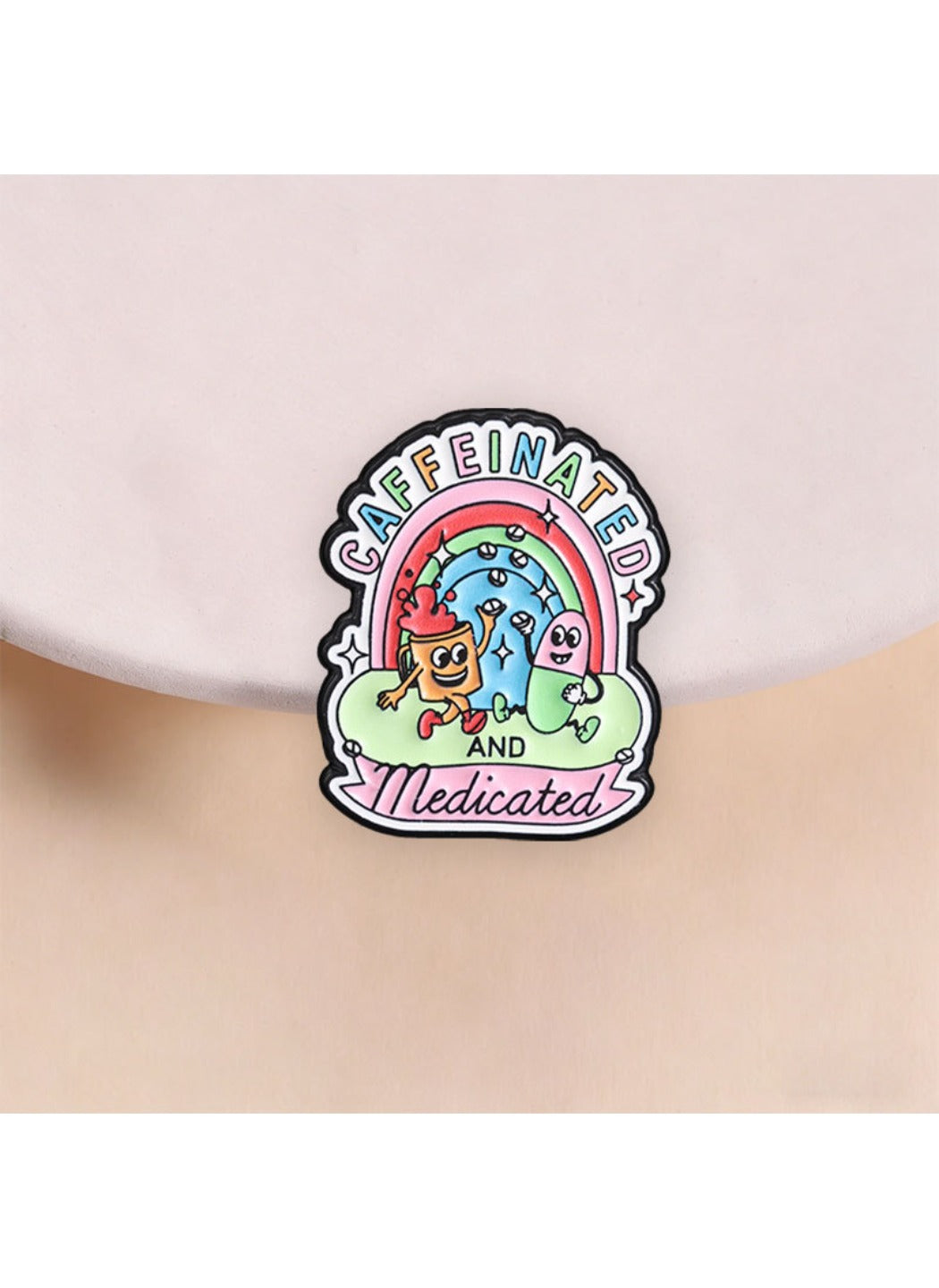 Pinori - Cute Cartoon Rainbow Coffee Capsule Pin Brooch Badge