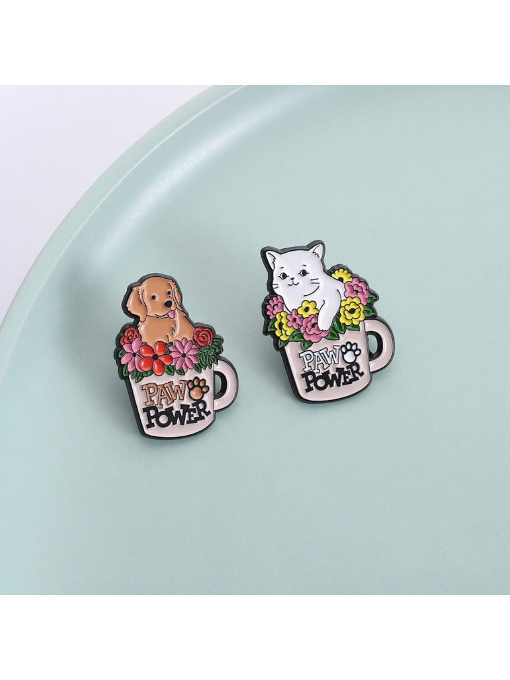 Pinori - Pets in Flower Cup Brooch