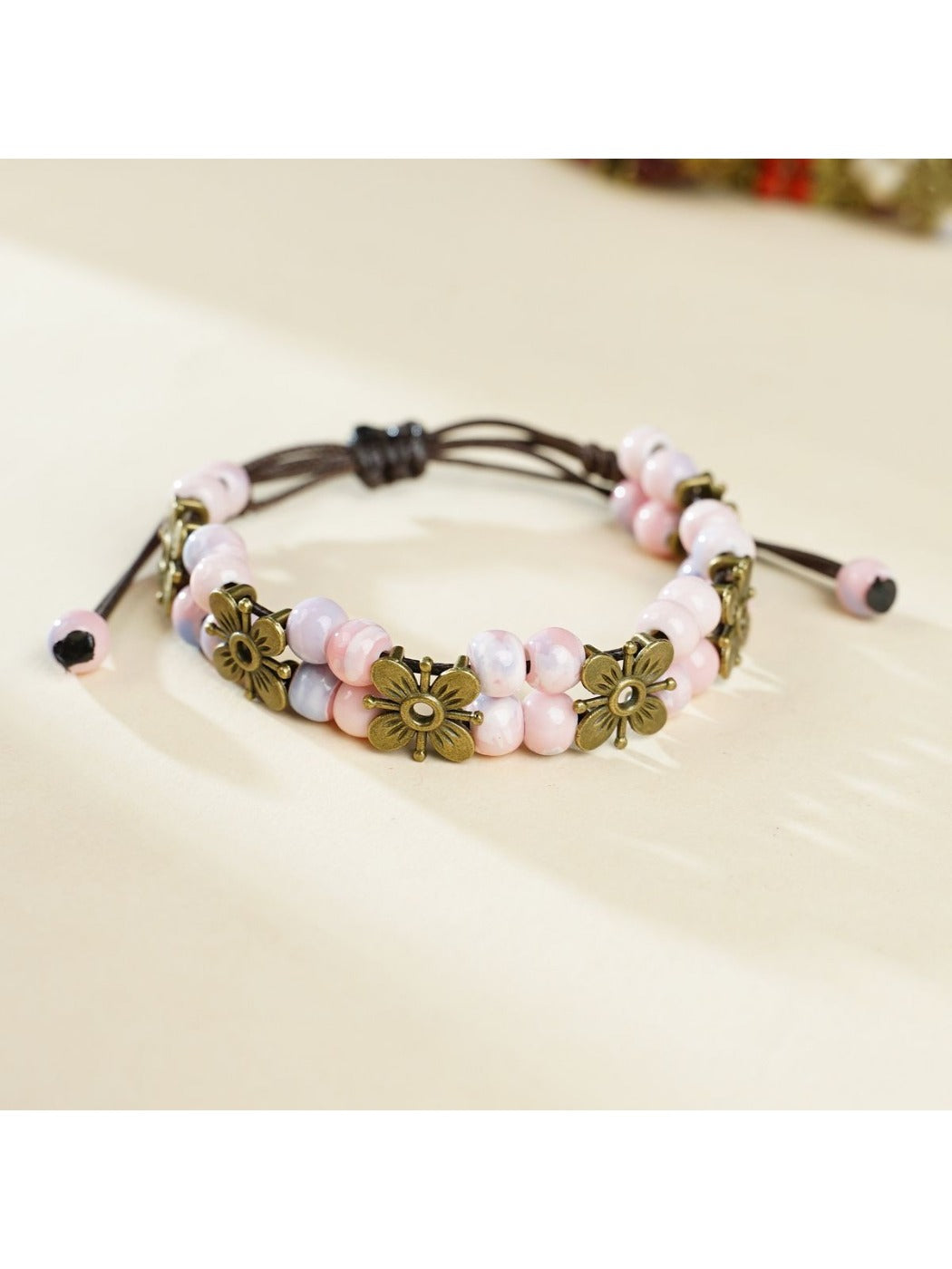Emora - Elegant Ceramic Floral Beaded Bracelet