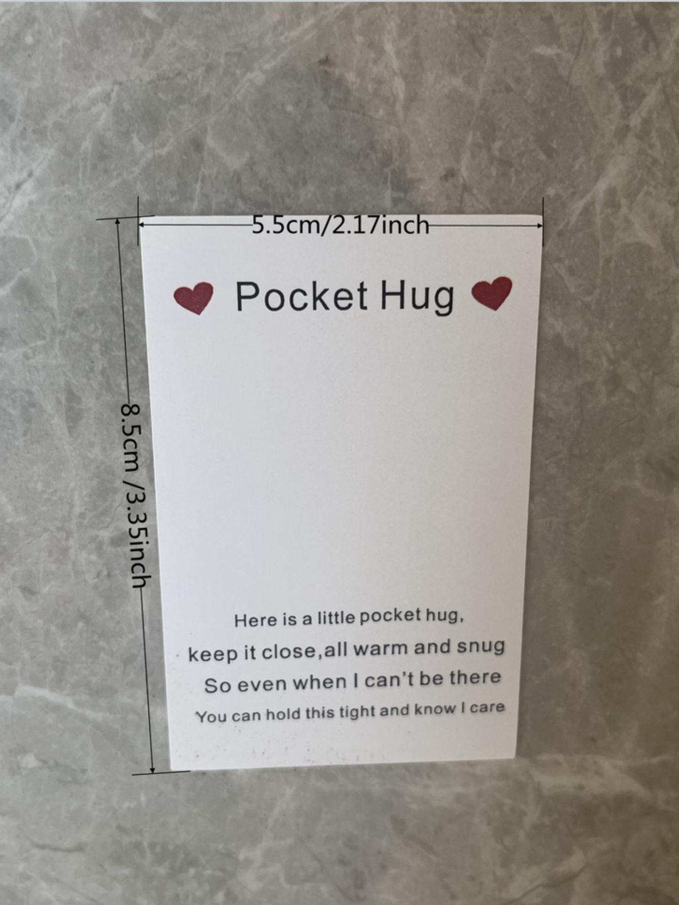 Taphug - Pocket Hug White Dolphin pocket hug card and keepsake token view 3