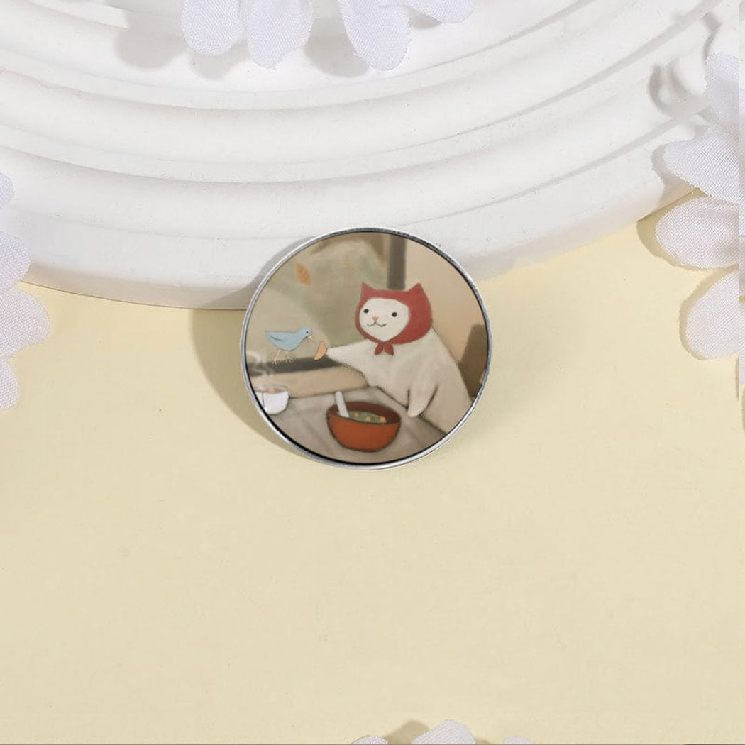 Pinori - Modern Geometric Cat Brooch