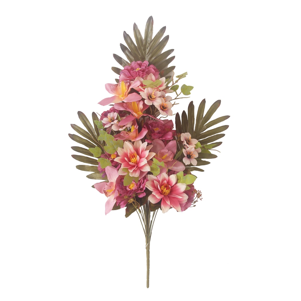 Roselle - Fan Shaped Mixed Bloom Artificial Bouquet