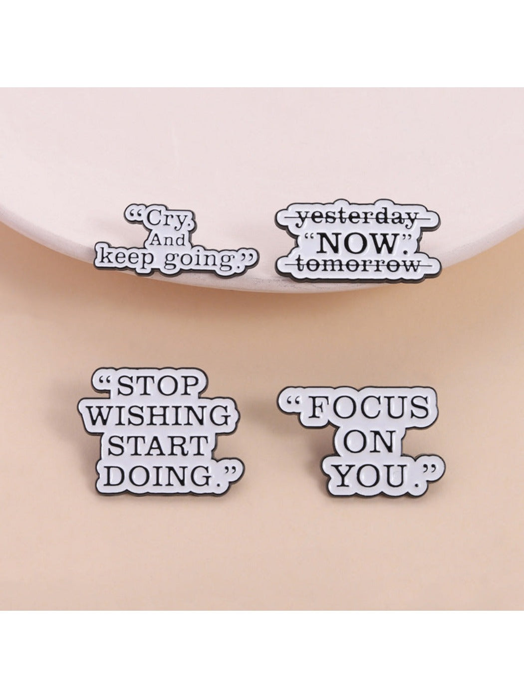Pinori - Fun Motivational Phrase Brooch