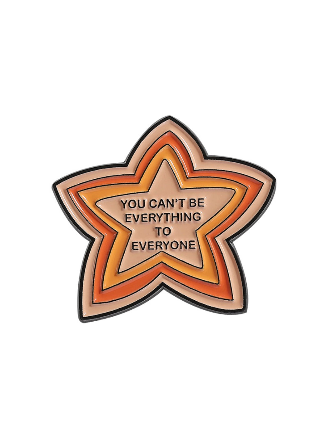 Pinori shining star pin on a pastel pink fabric background