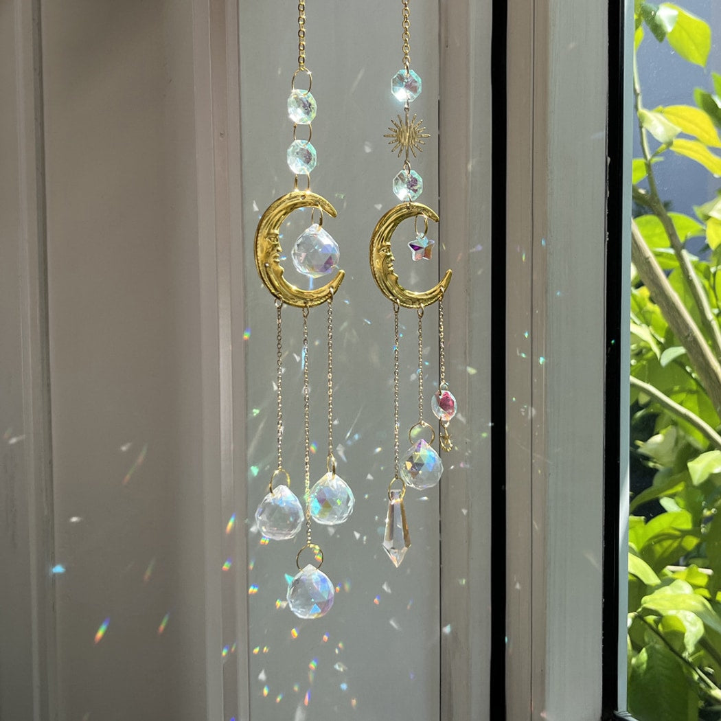 Somnira - Smiley Moon and Sun Theme Suncatcher
