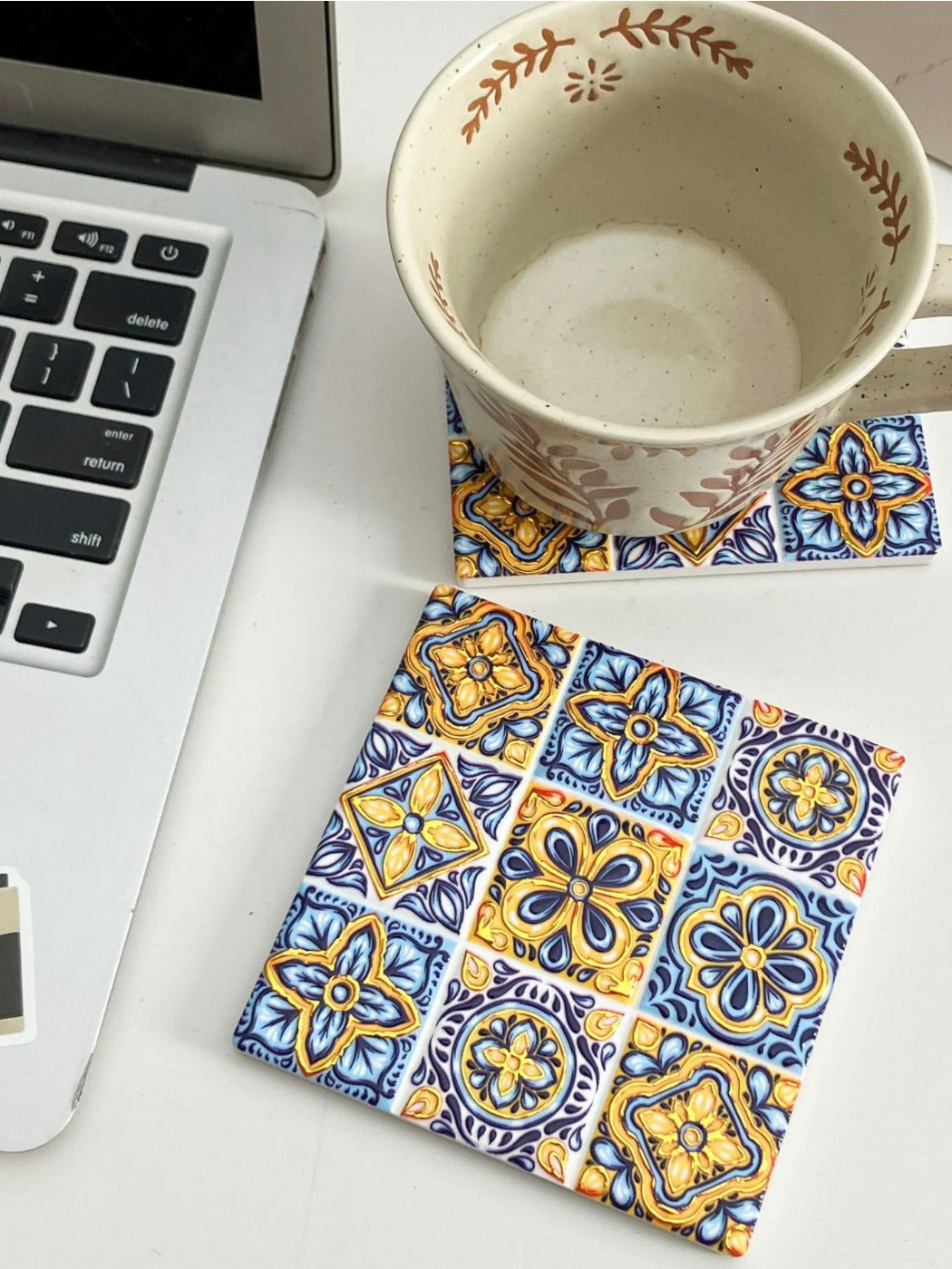 Thimara - New Square Embossed Coaster with Non Slip Back