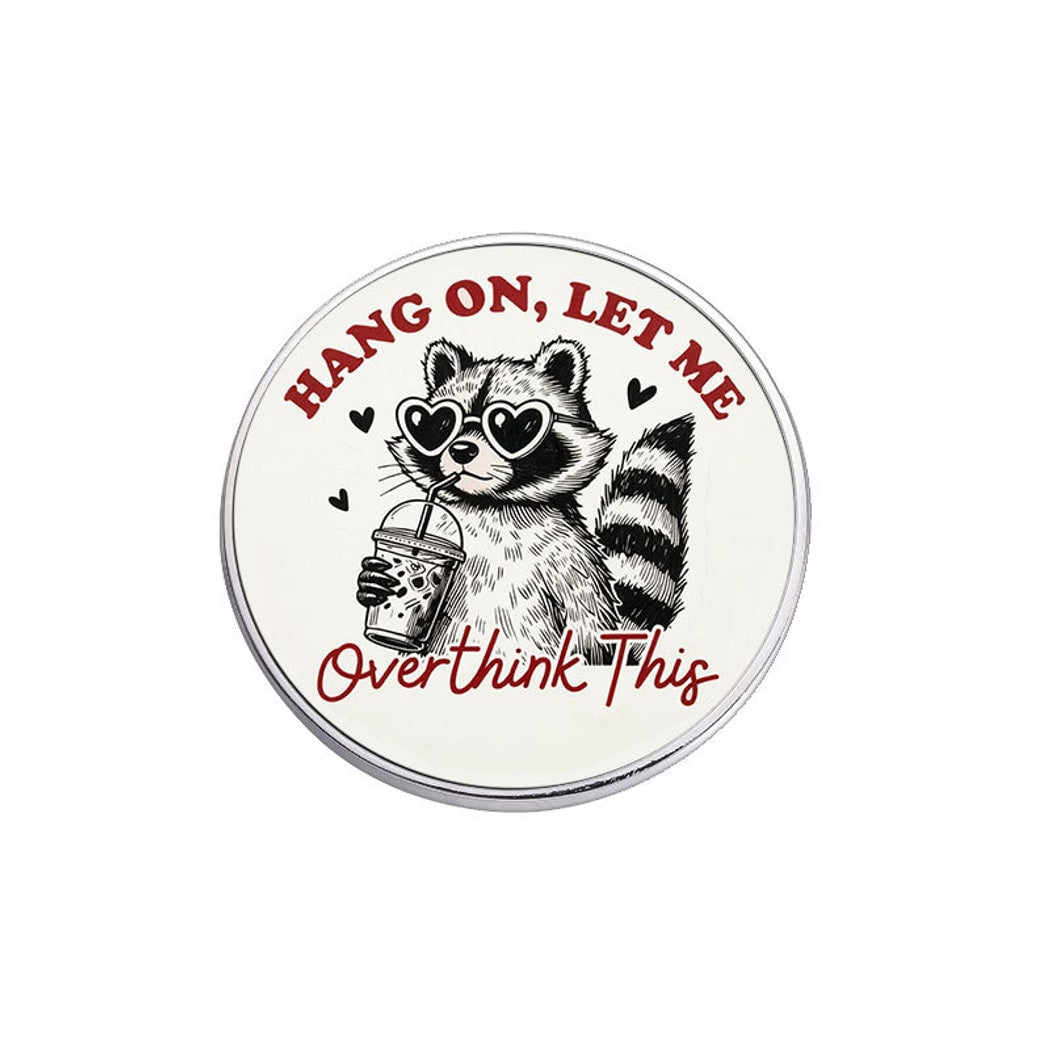 Pinori - Cute Raccoon Graphic Round Animal Pin
