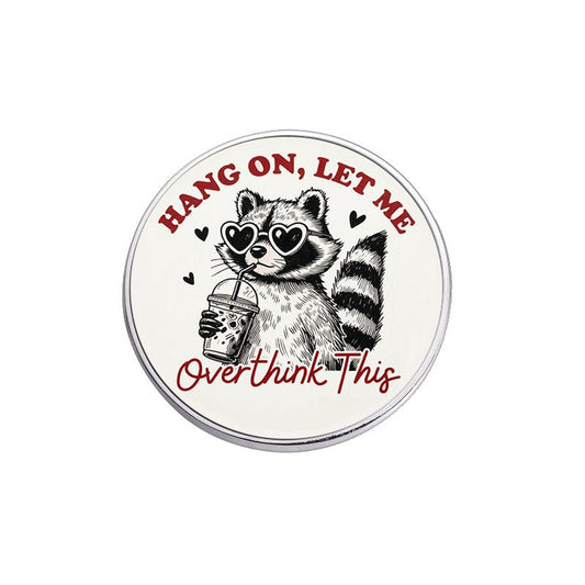Pinori - Cute Raccoon Graphic Round Animal Pin