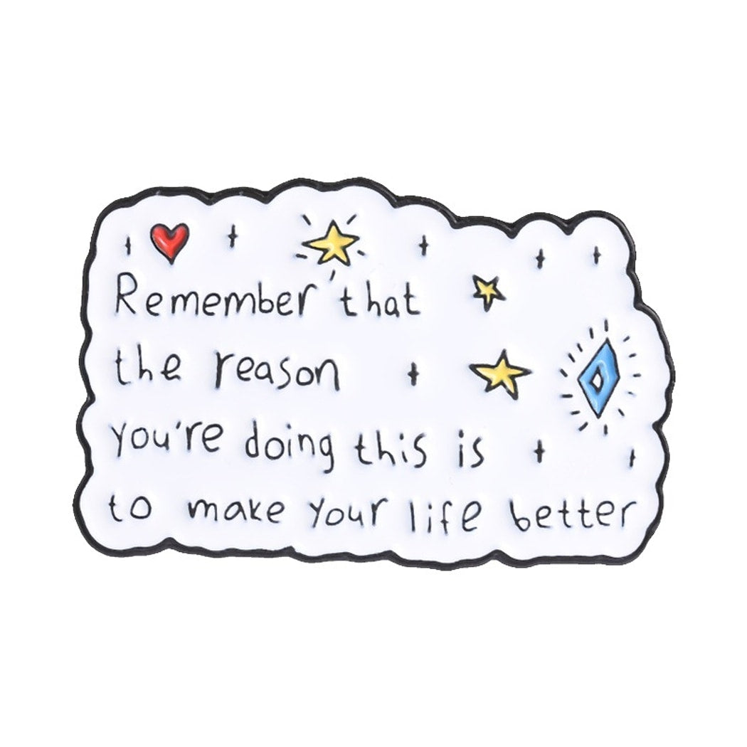 Pinori - Motivational Text Message Flower Pin