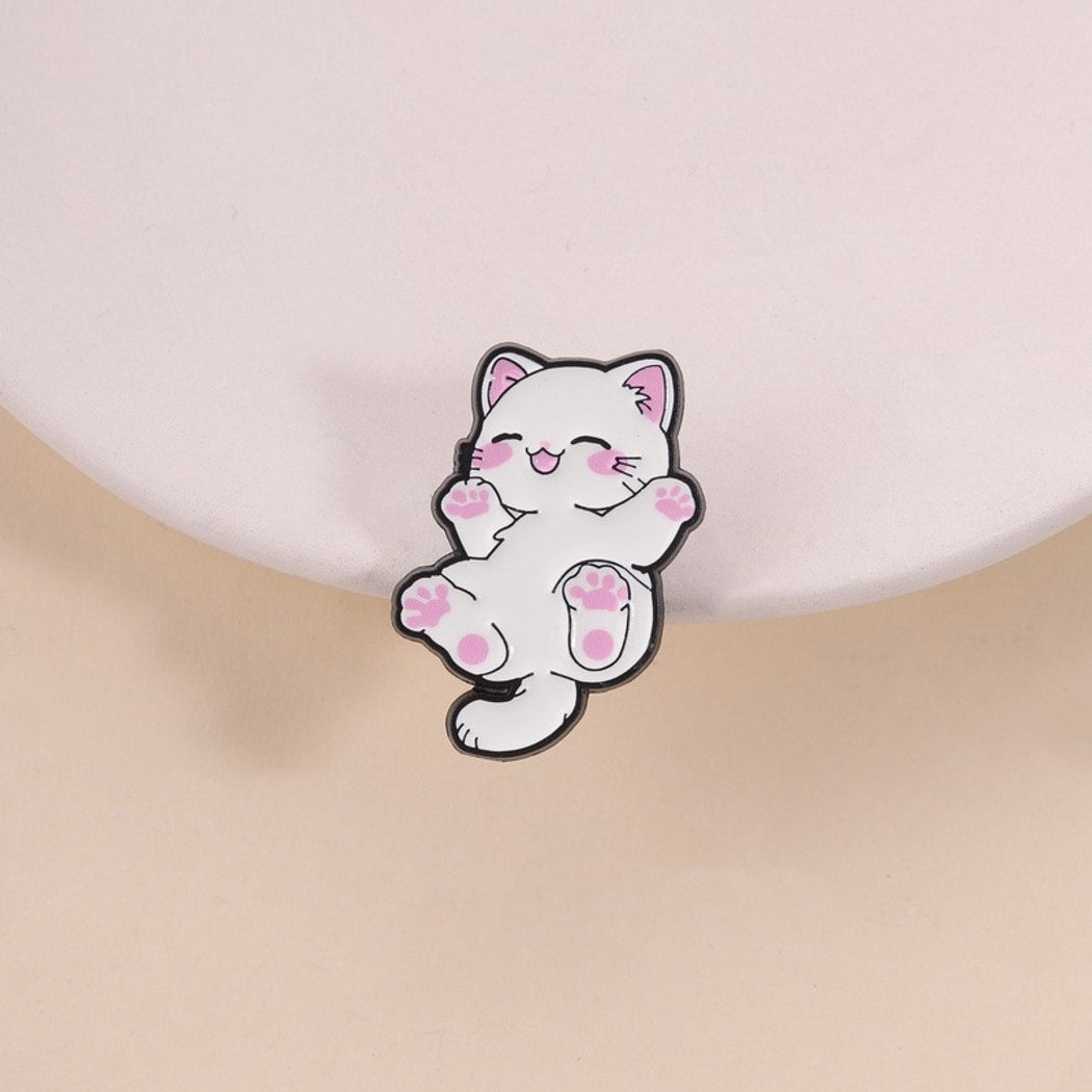 Pinori - Playful Cartoon Cat Brooch