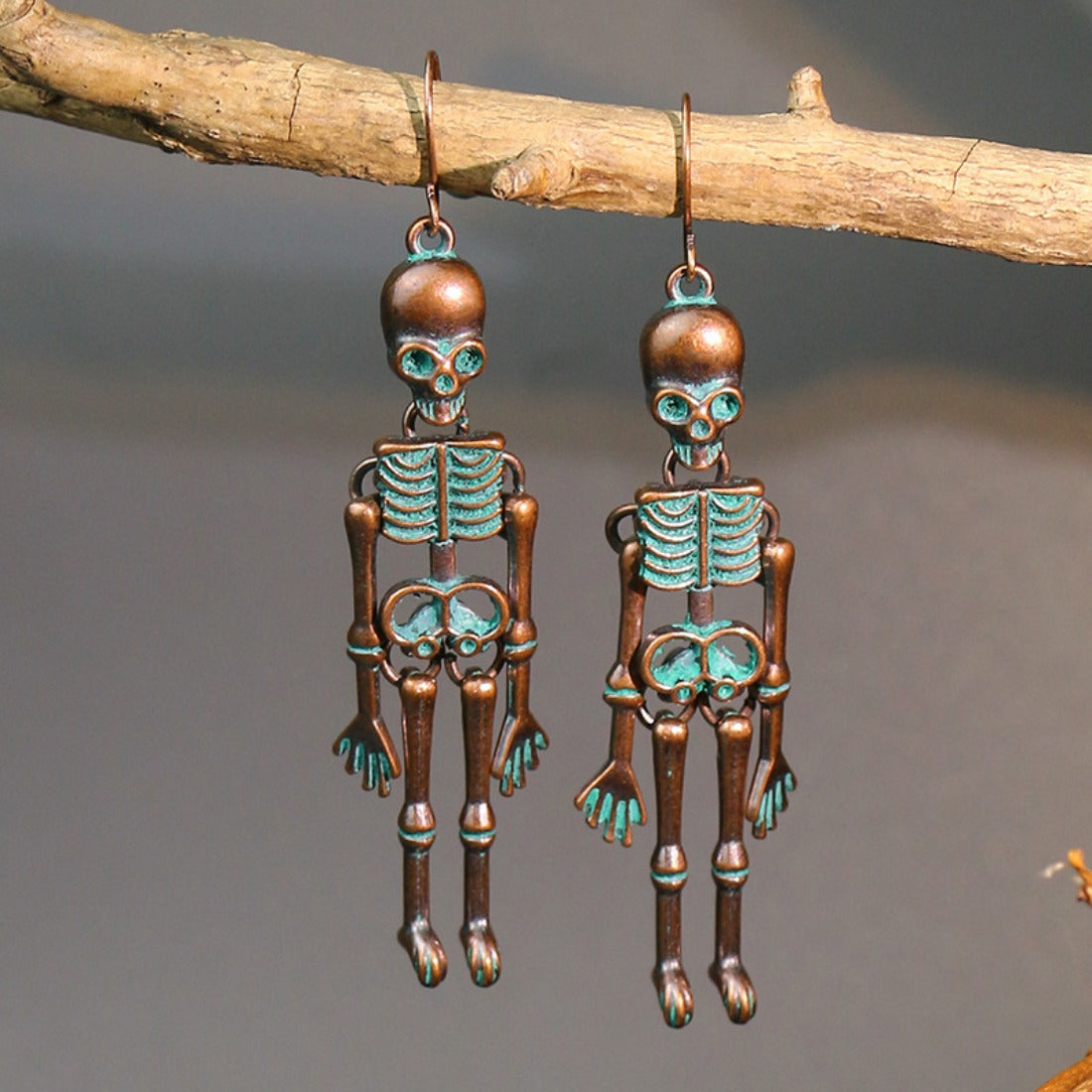 Halloween Punk Skull Drop Earrings