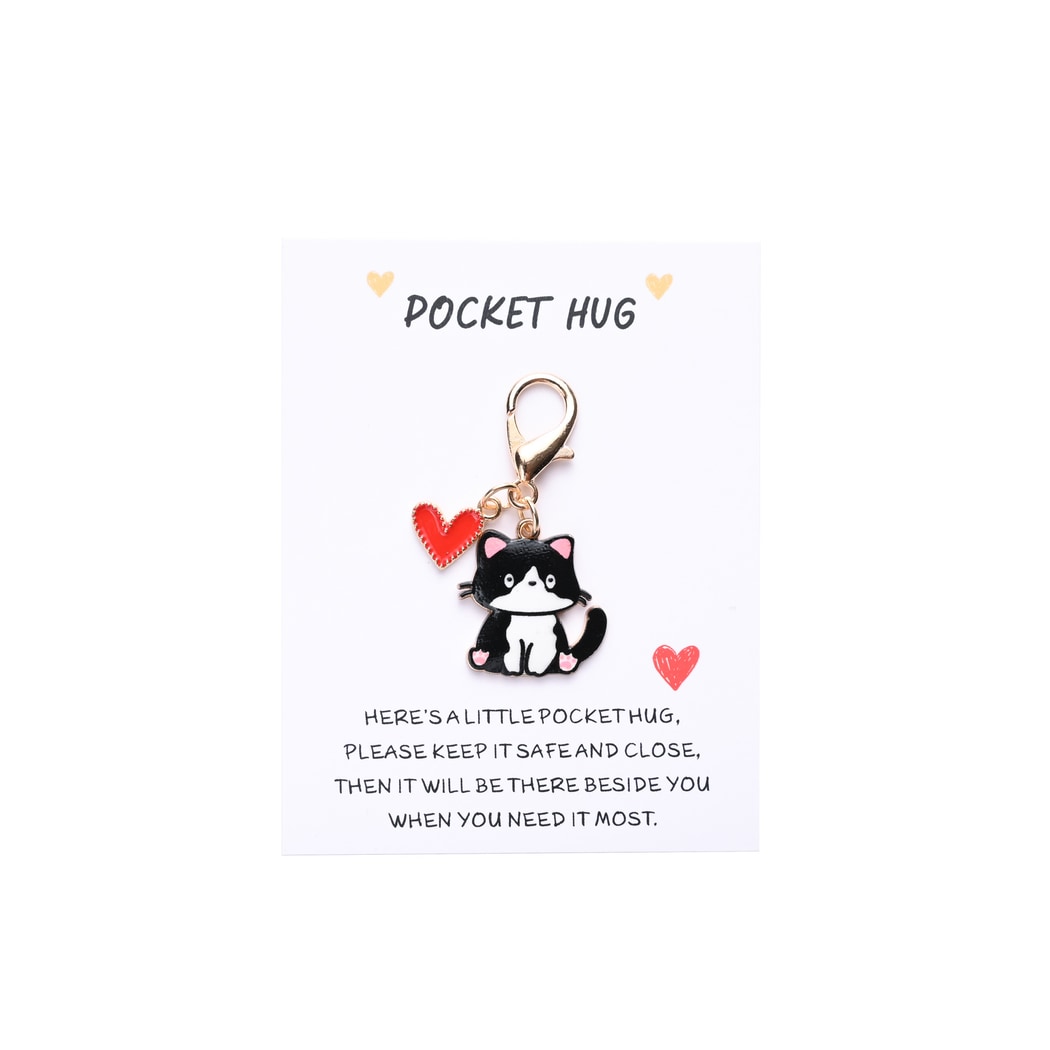 Taphug - Pocket Hug Cute Cat and Heart Keychain