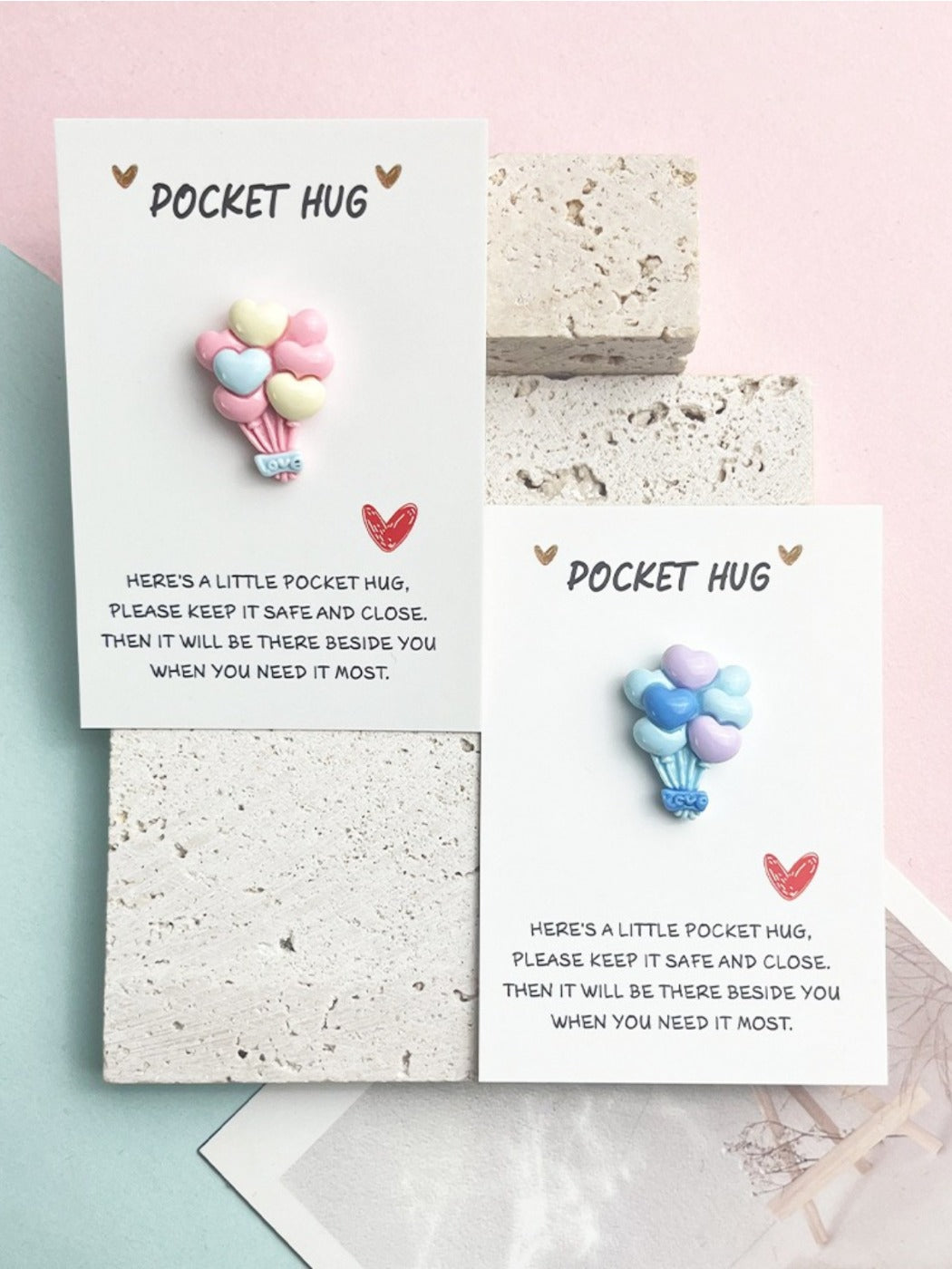 Taphug - Pocket Hug Hot Air Balloon Love pocket hug card and keepsake token view 2