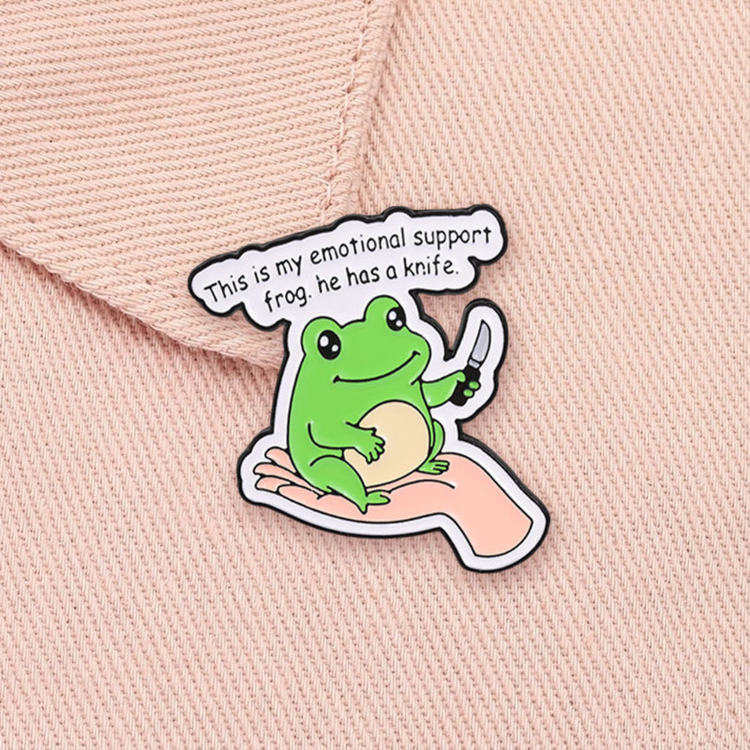 Pinori Emotional Support Frog Enamel Pin