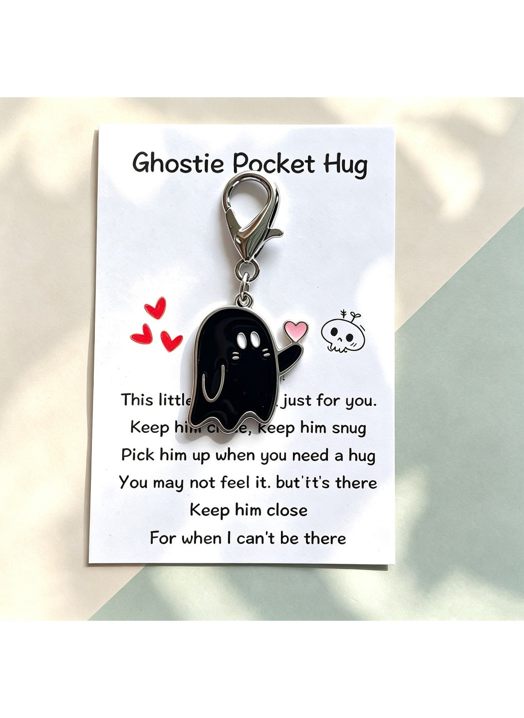 Taphug  - Alloy Pocket Hug Card Ghost Keychain