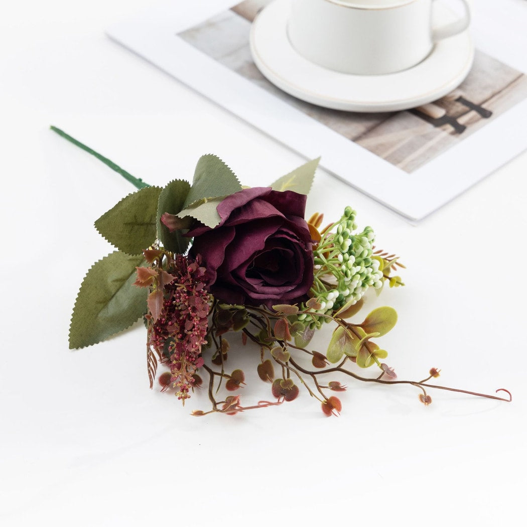 Roselle - Artificial Rose Bouquet Wedding Decor Flowers
