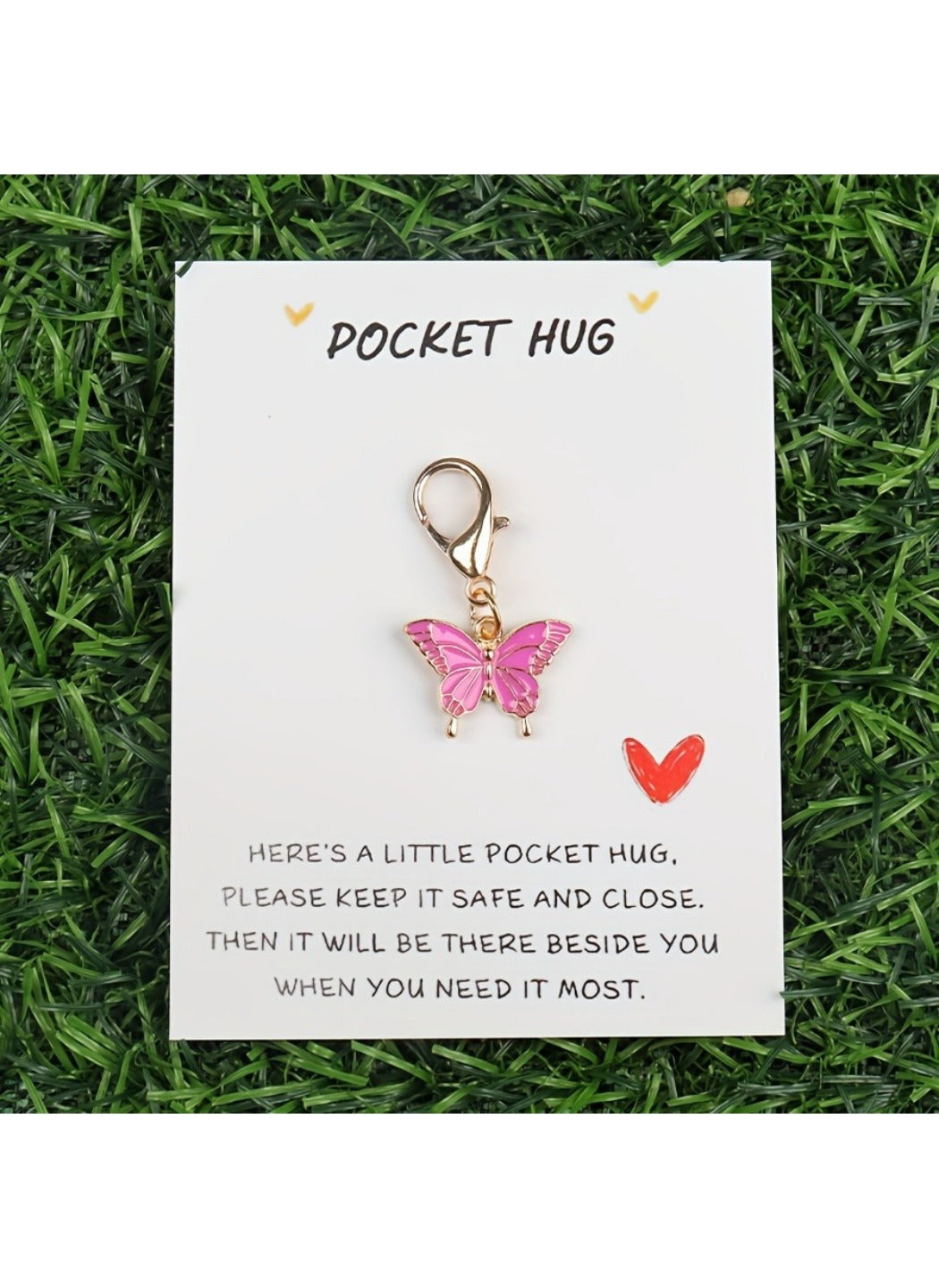 Taphug  - Alloy Pocket Hug Card Butterfly Keychain