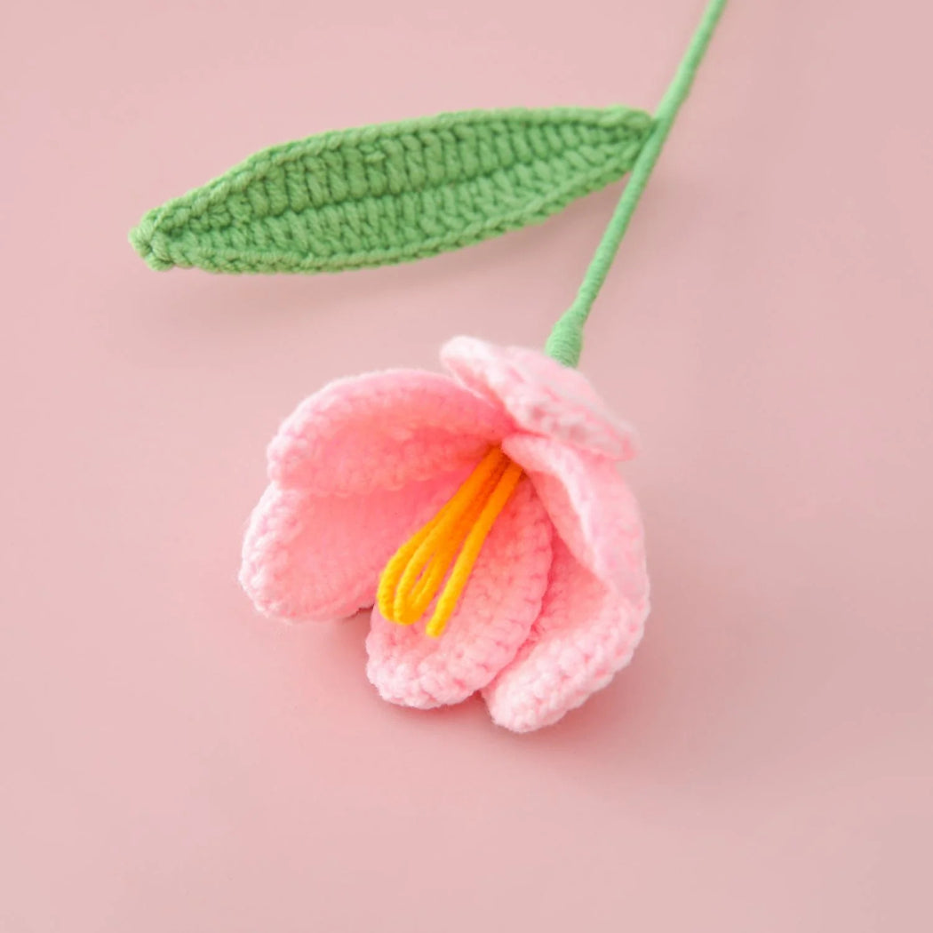 Roselle – Layered Petal Knitted Flower Stem
